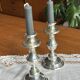 Pair of silver-plated candlesticks, silversmith Meurgey in Paris.