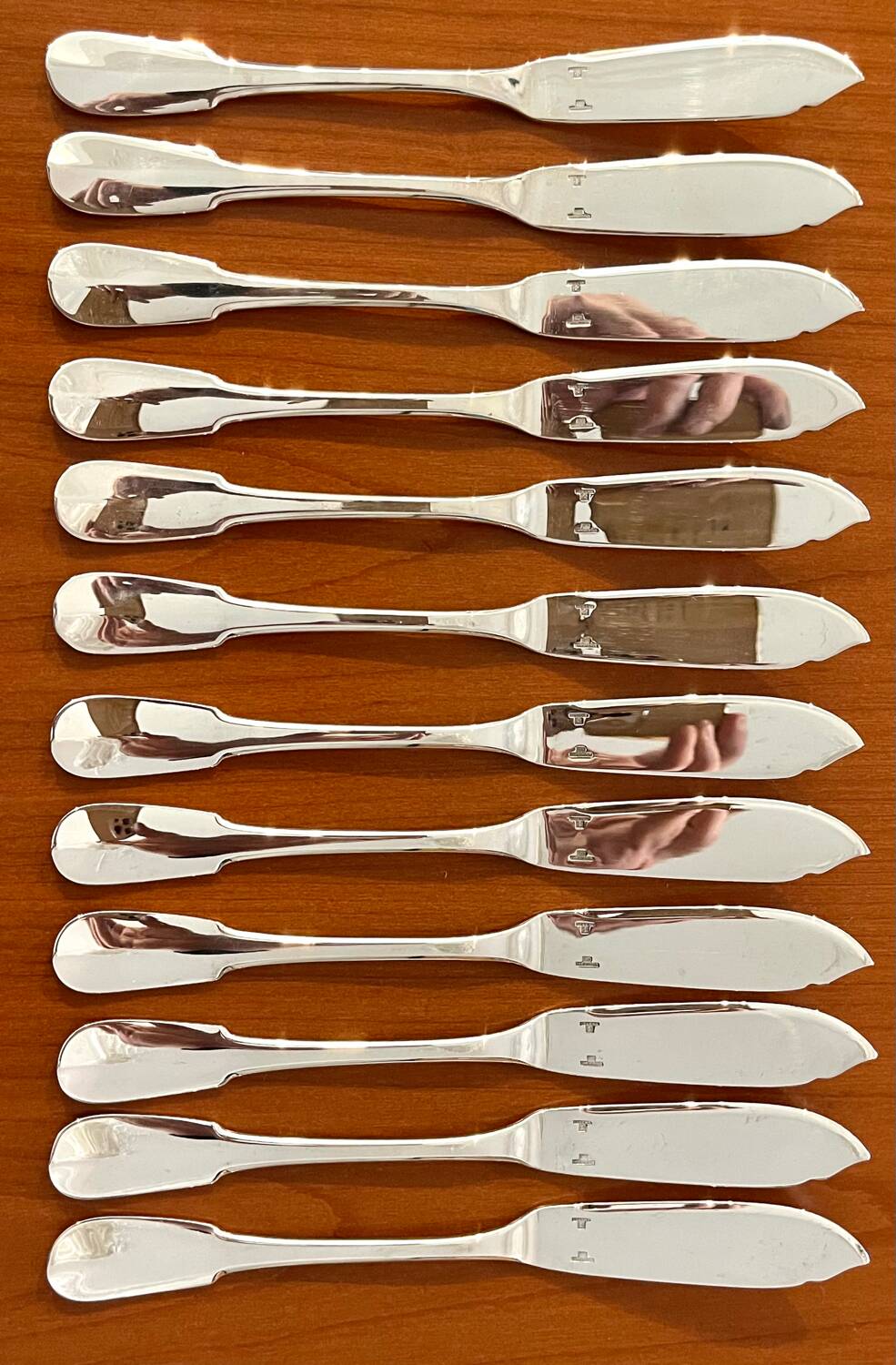 Christofle Cluny model fish cutlery, 12 forks, 12 knives, very good condition