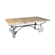 Table de marbre sarrancolin et piétement en métal