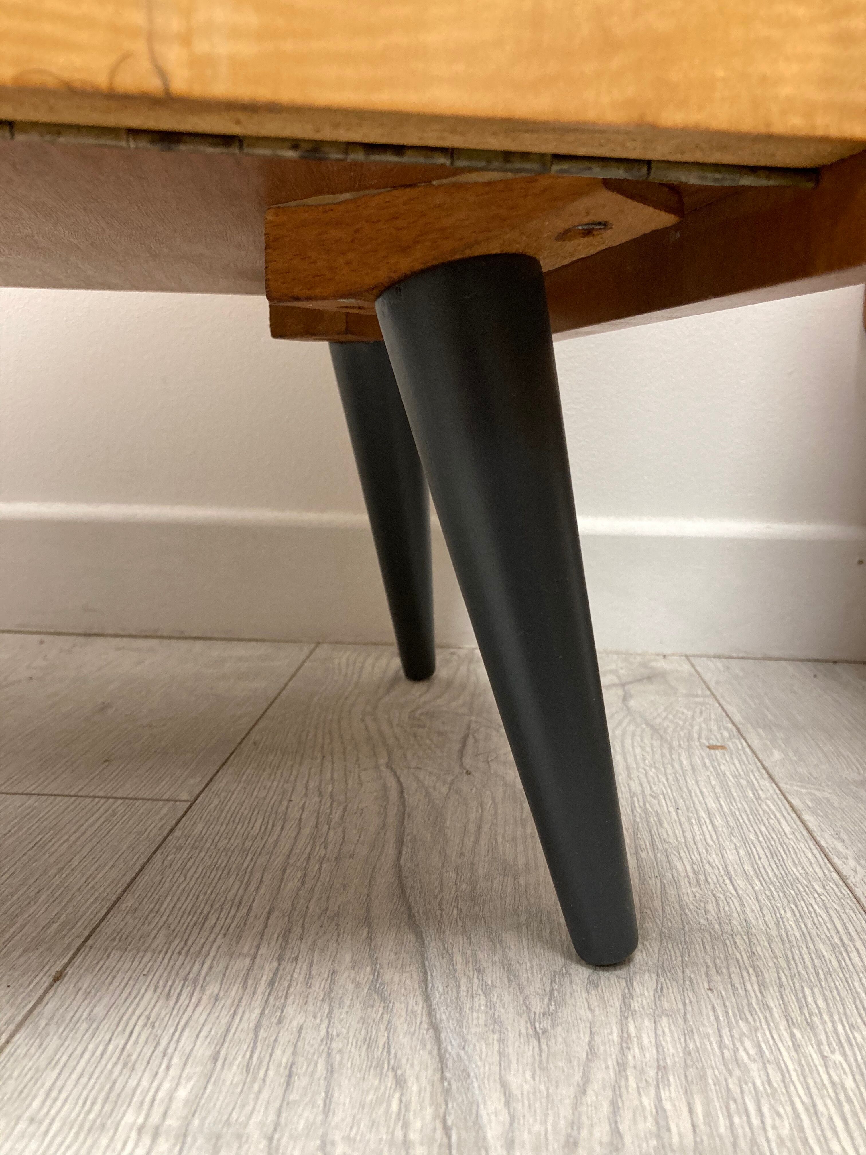 Pair of 1960s bedside tables compass feet
