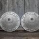 Pair of glass lampshades, glass bowl for suspension, globe for chandelier.