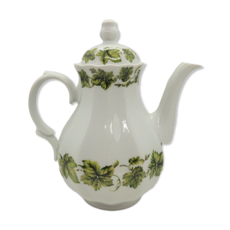 Old coffee maker Wunsiedel Bavaria porcelain vine pattern