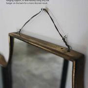 Miroir écusson Mid-Century en laiton, Italie 1950-60