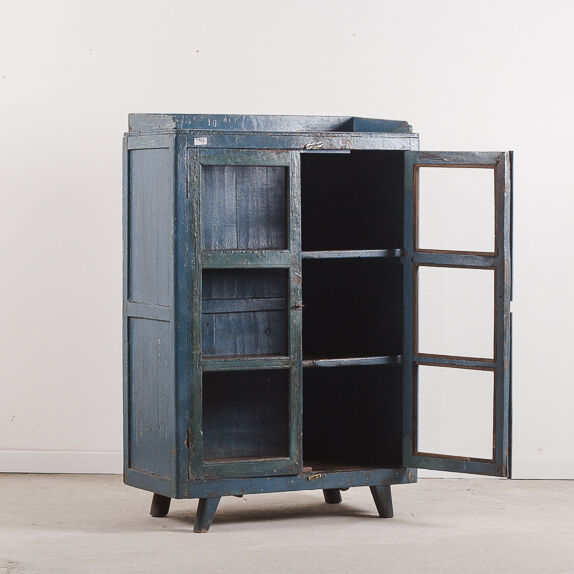 Old wooden cupboard blue