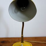Lampe de bureau chevet vintage jaune année 50