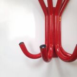 Patère porte manteau métal laqué rouge 80s