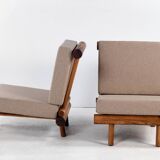 Pair of low chairs called La cachette selected by Charlotte Perriand