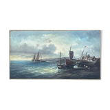 Oil on canvas Port Stage