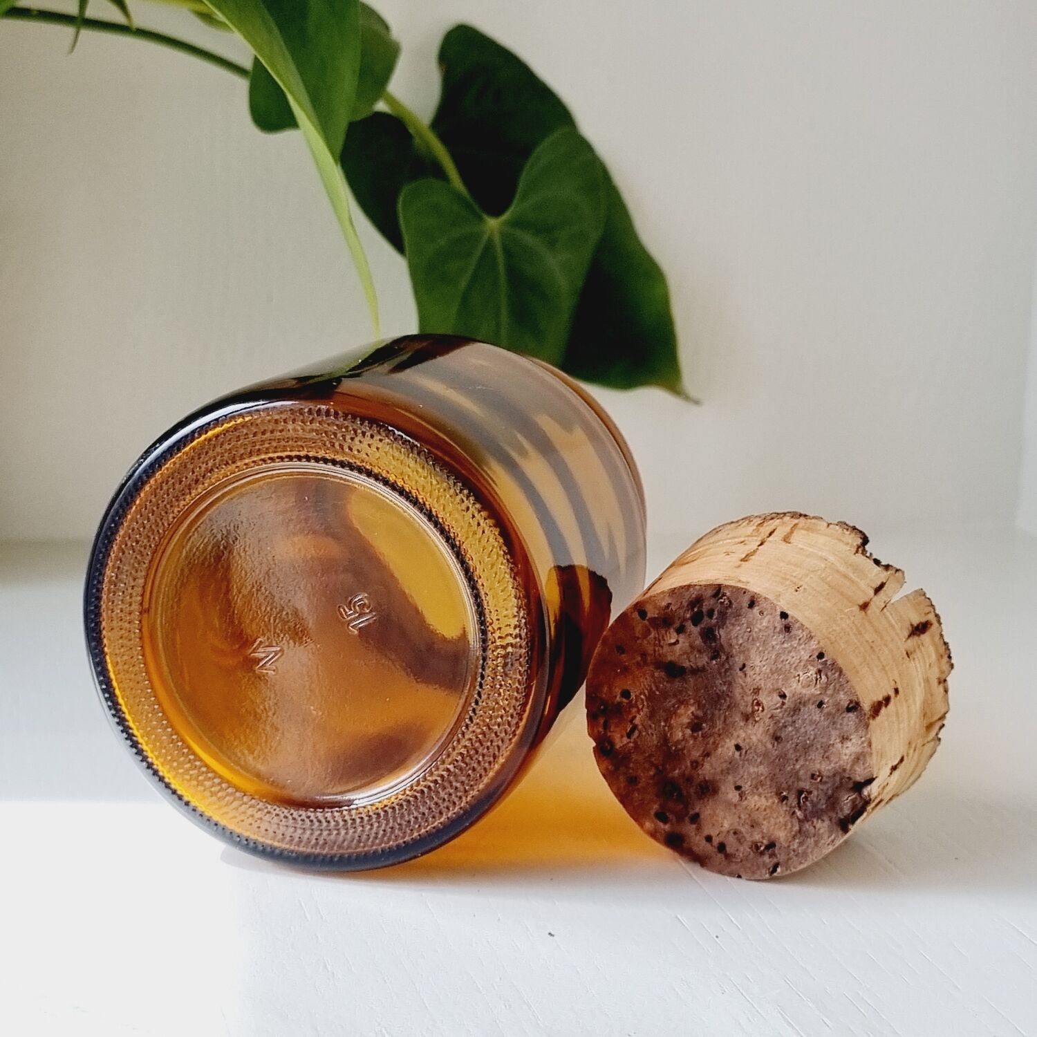 Pot verre marron et liège