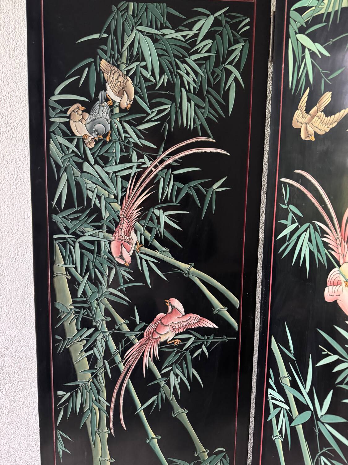Antique Chinese lacquer screen