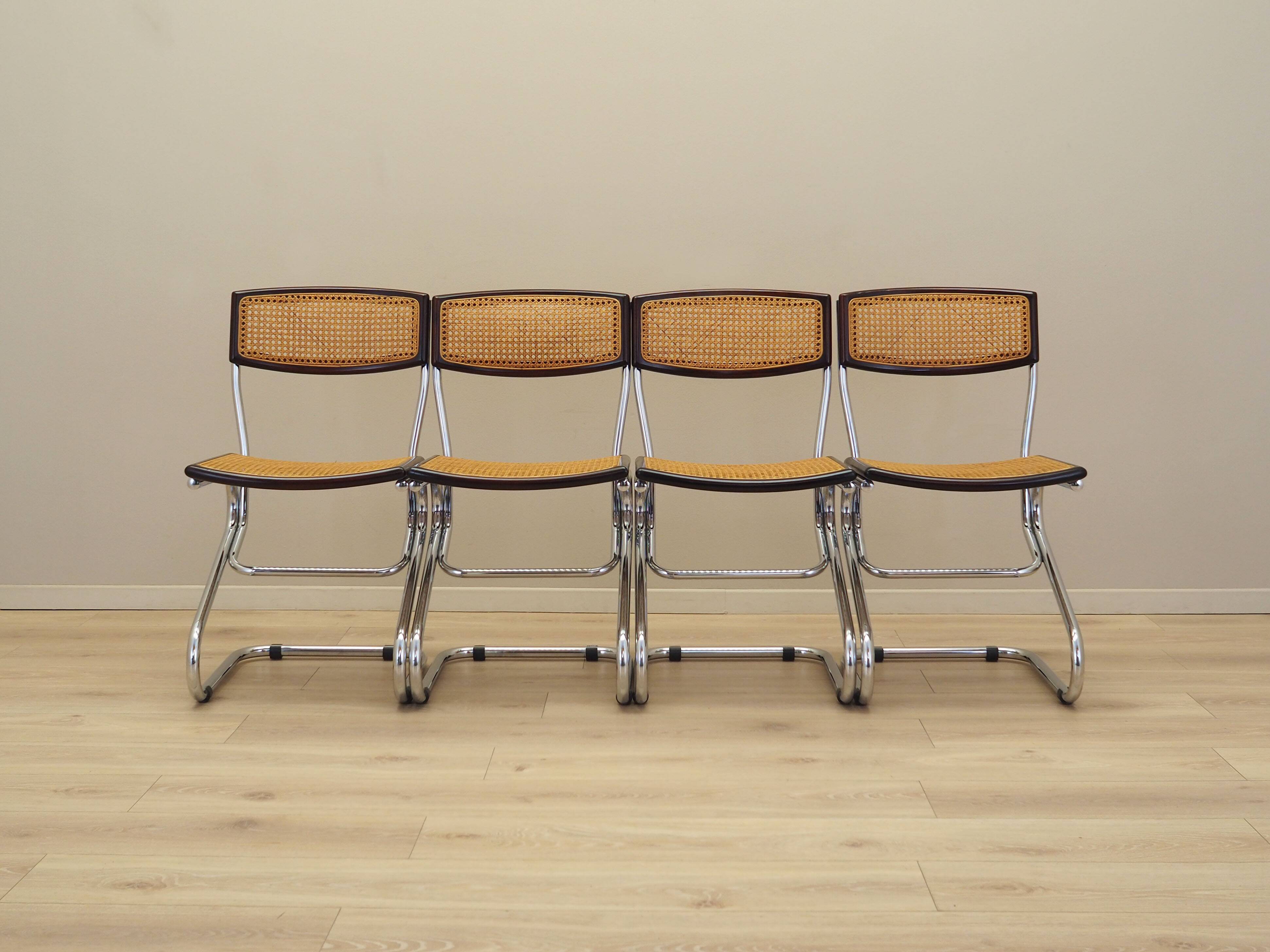 Set of four chairs, Bauhaus design, 1960s, production: Italy