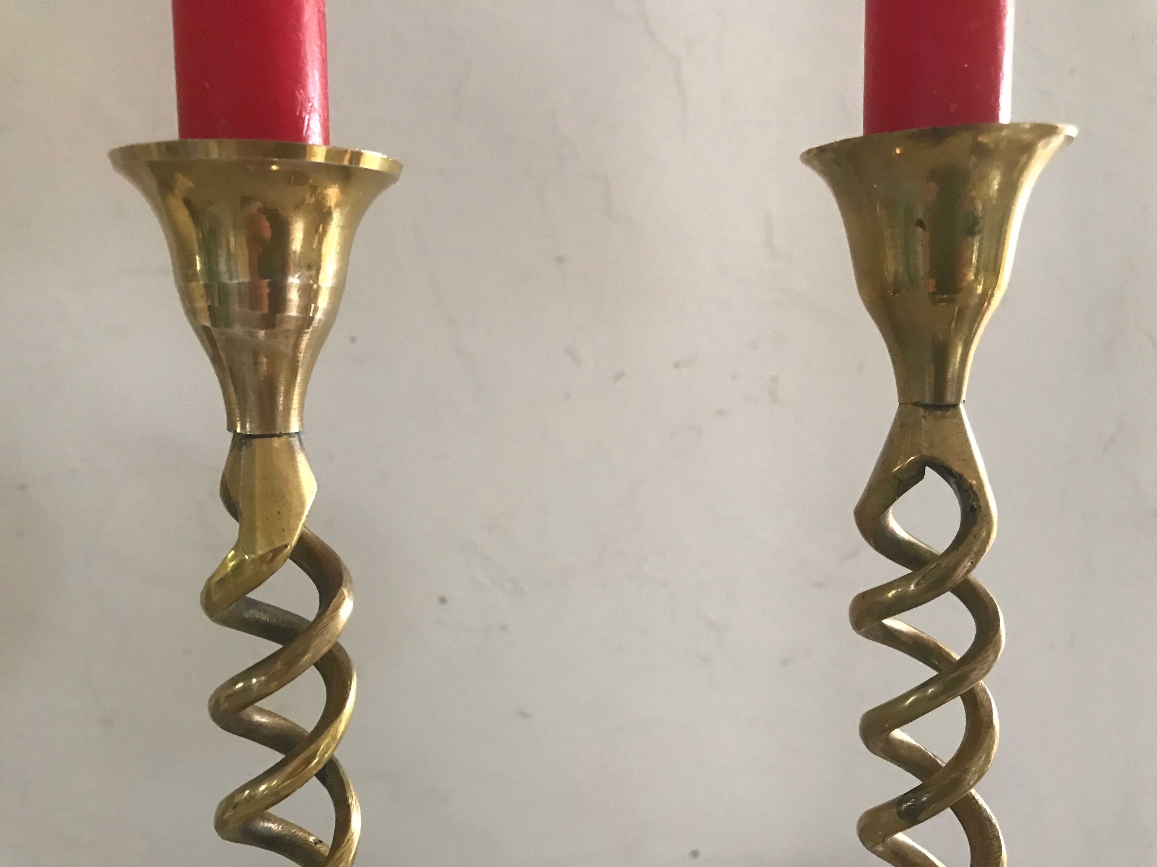 Pair of brass candlesticks