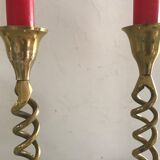 Pair of brass candlesticks