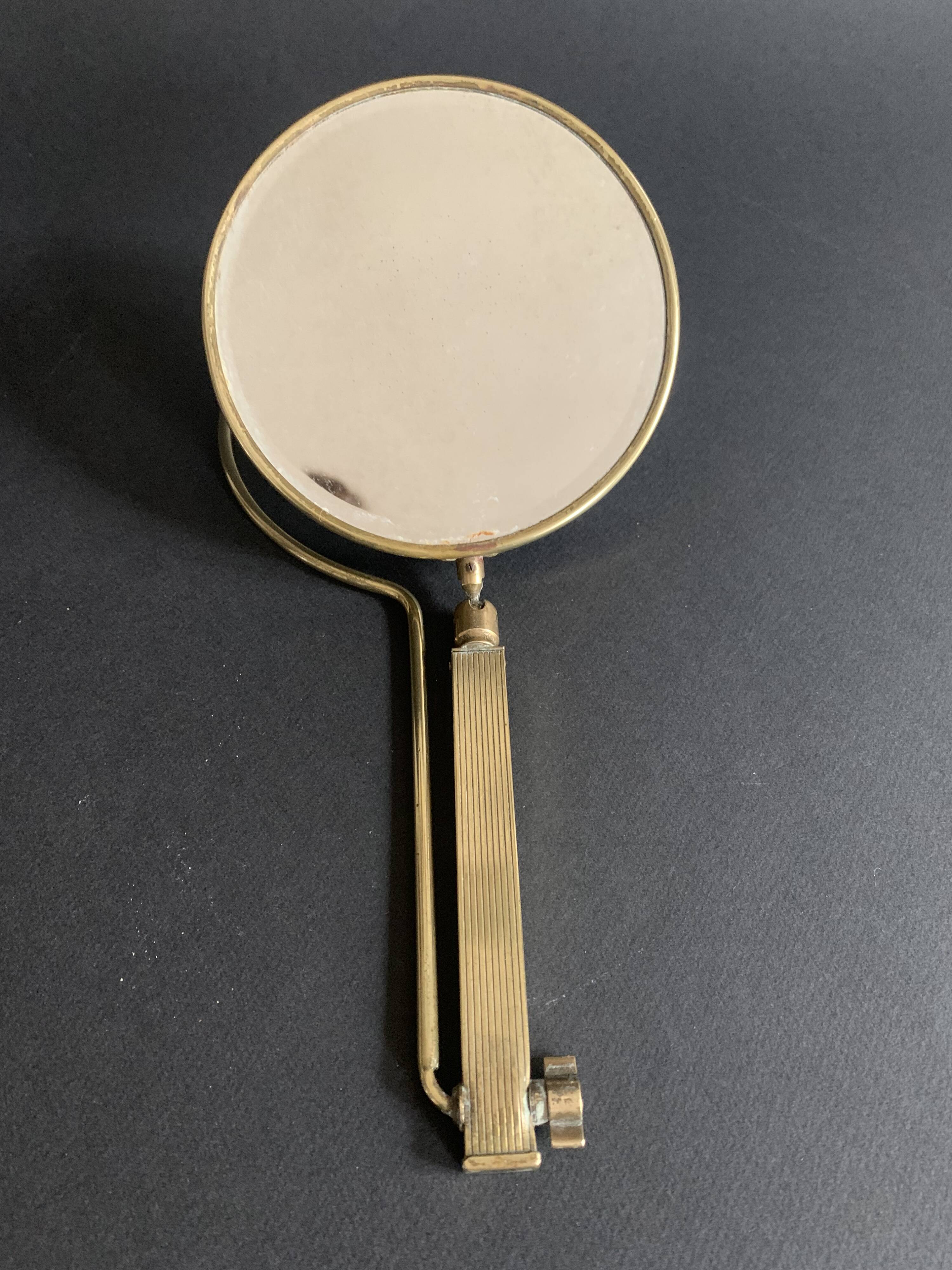 Adjustable table mirror in gilded brass, 1950, France