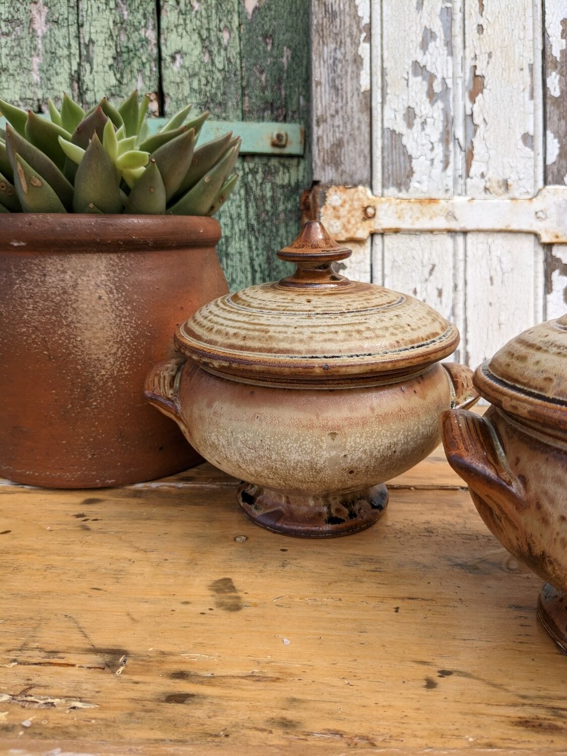 Artisanal stoneware tureen bowls