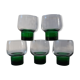 Set of 5 colored green foot glasses 60s