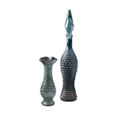 Italian glass carafe and matching vase