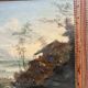 Oil on canvas "Seascape and Mountains" 19th century