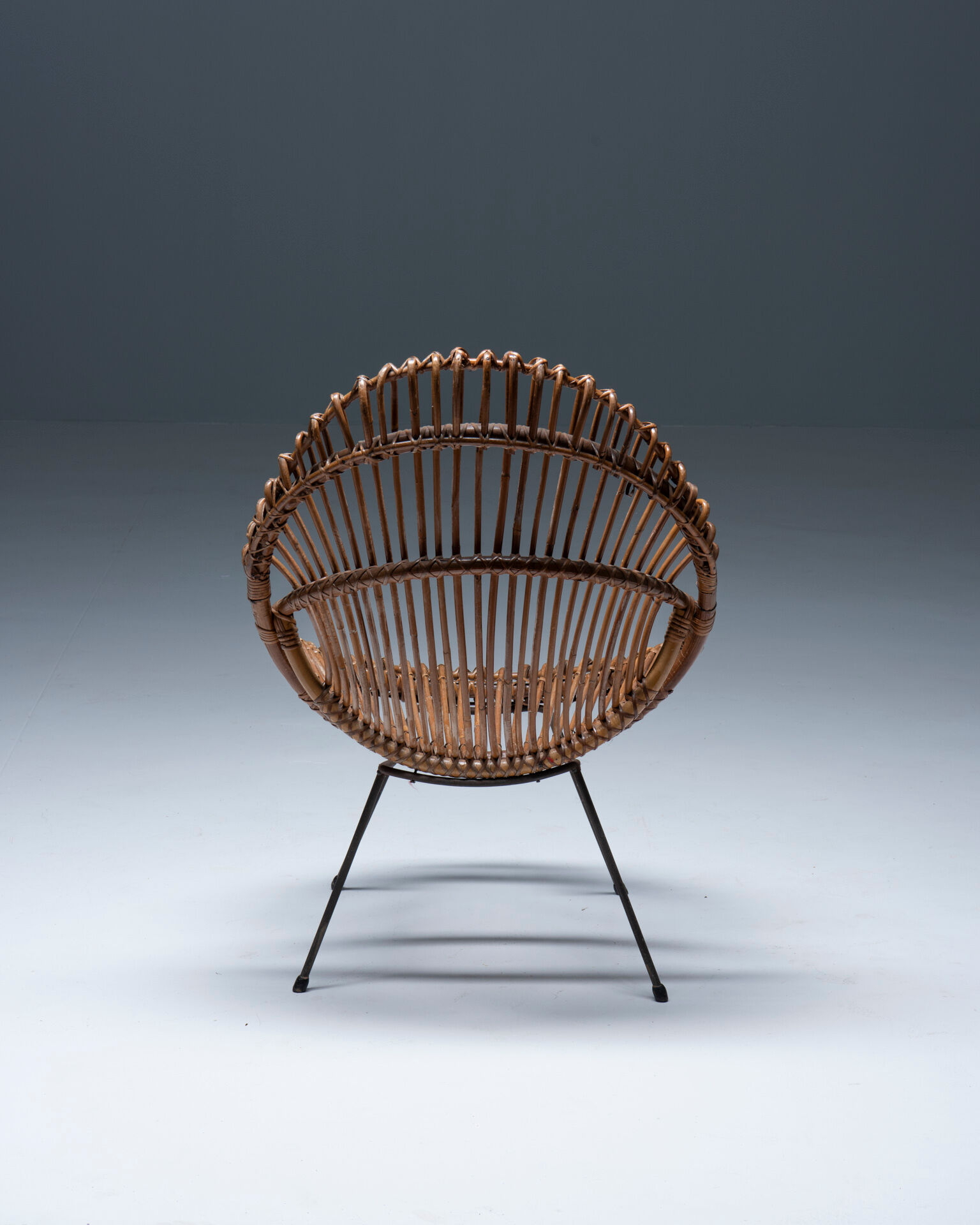 Mid-century chair in rattan, italy, 1950's