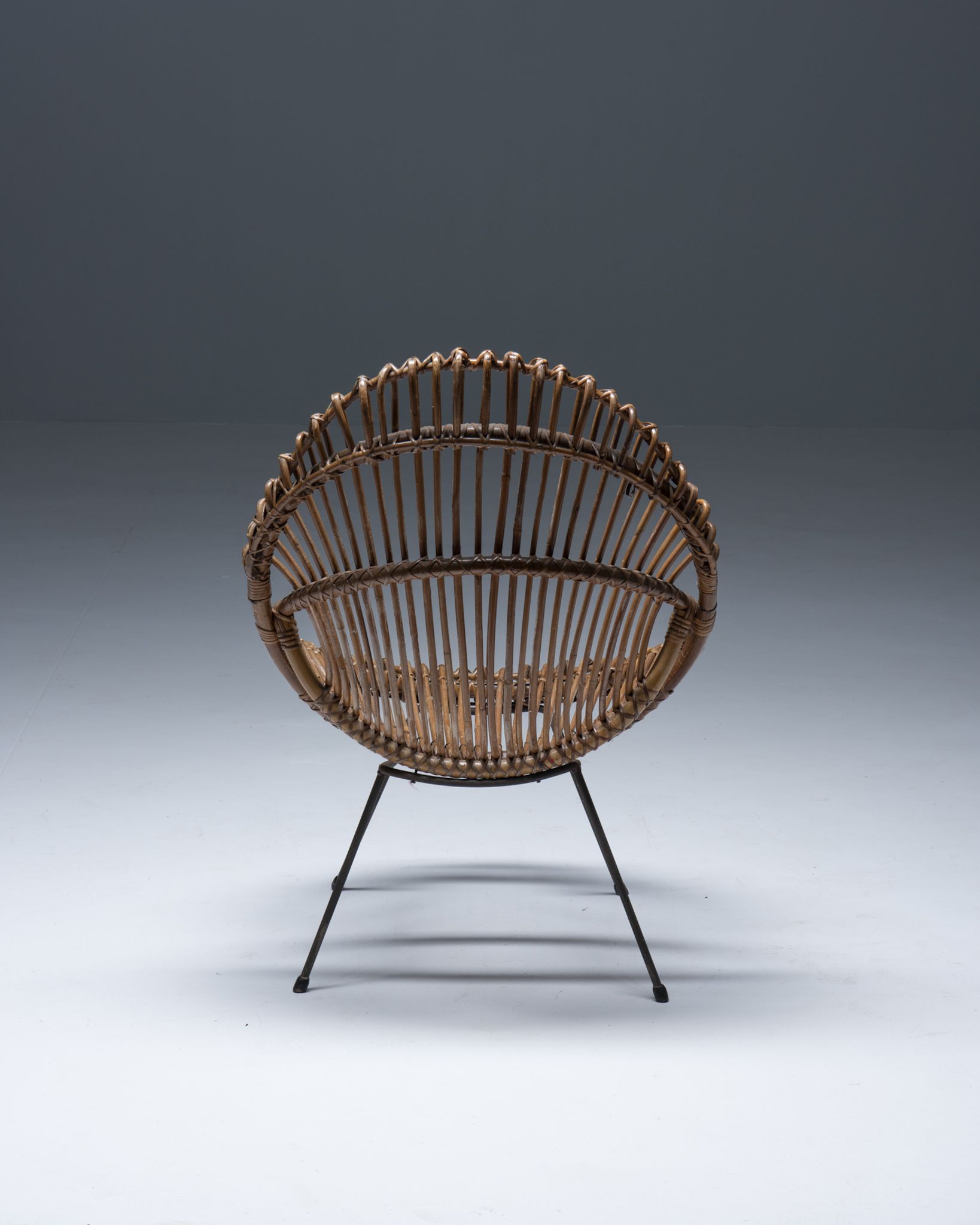Mid-century chair in rattan, italy, 1950's