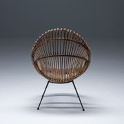 Mid-century chair in rattan, italy, 1950's