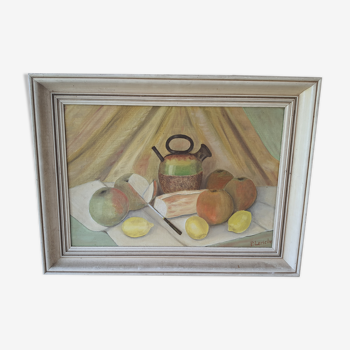 Peinture nature morte vintage