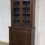 Early 20th century English two-section mahogany bookcase