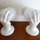 Pair of ceramic hand sconces - globe ball - vintage design 70's