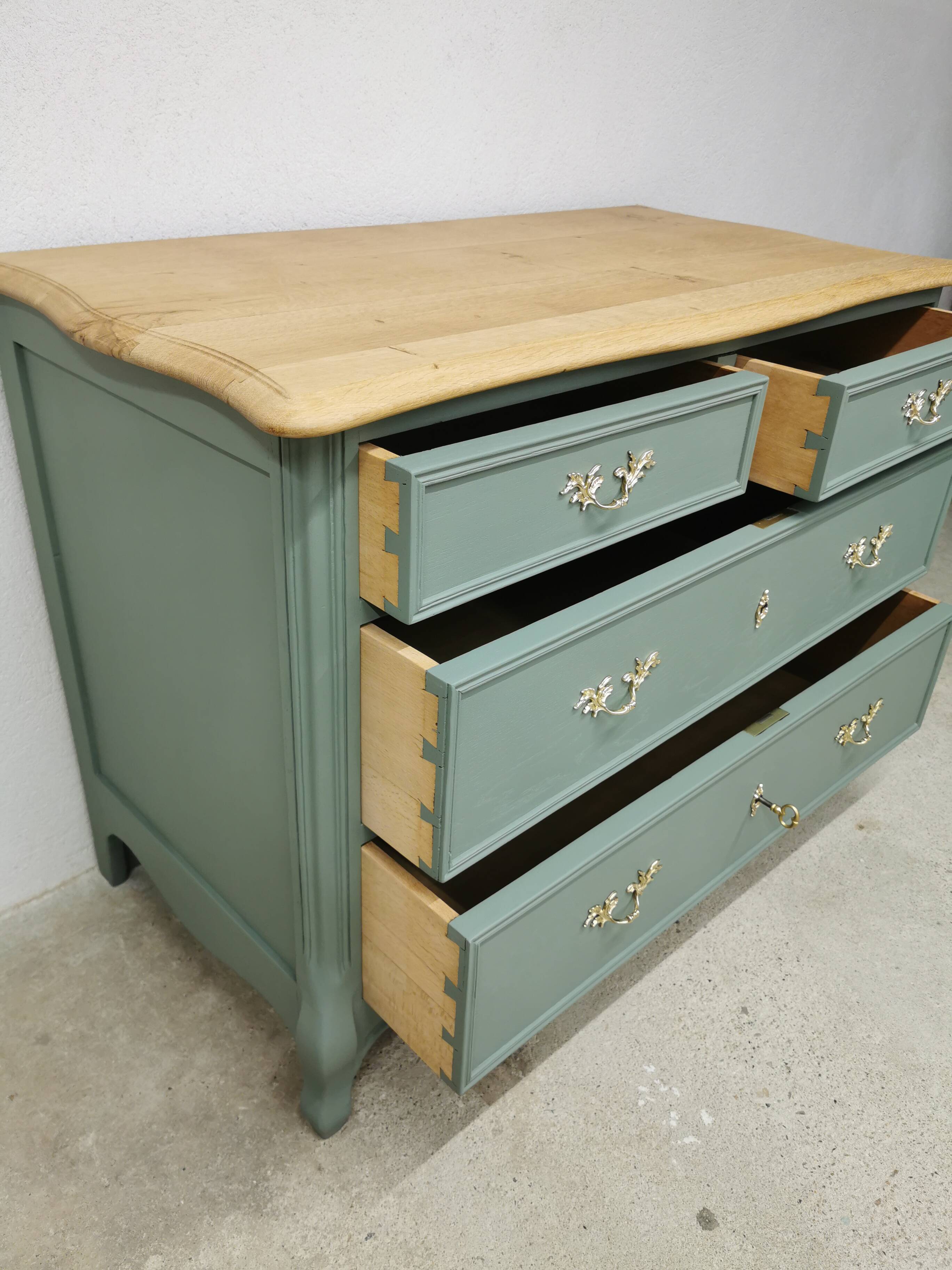 Vintage oak commode, renovated