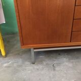 1960 plating chrome legs teak Cabinet