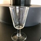 Set of 6 crystal wine glasses engraved 60s