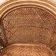 Canning rattan chair and vintage foot rests