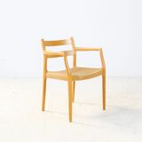 Oak Niels Møller model 67 papercord dining chair