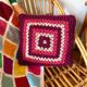 Vintage crochet cushion