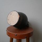 Handmade pottery vase with handles, handcrafted ceramics, antique countryside, floral decor