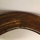 Old art deco oval wooden mirror