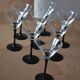 8 Vintage Black Stemmed Cocktail/Martini Glasses