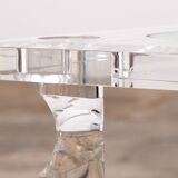 Table basse française Lucite et verre Maison Roméo, années 1970