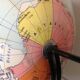 Girard Barrère cardboard globe with tripod foot /vintage 50-60s