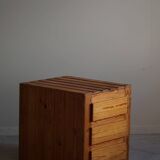 Free-standing primitive pine commode, mid-century Swedish, 1950s.