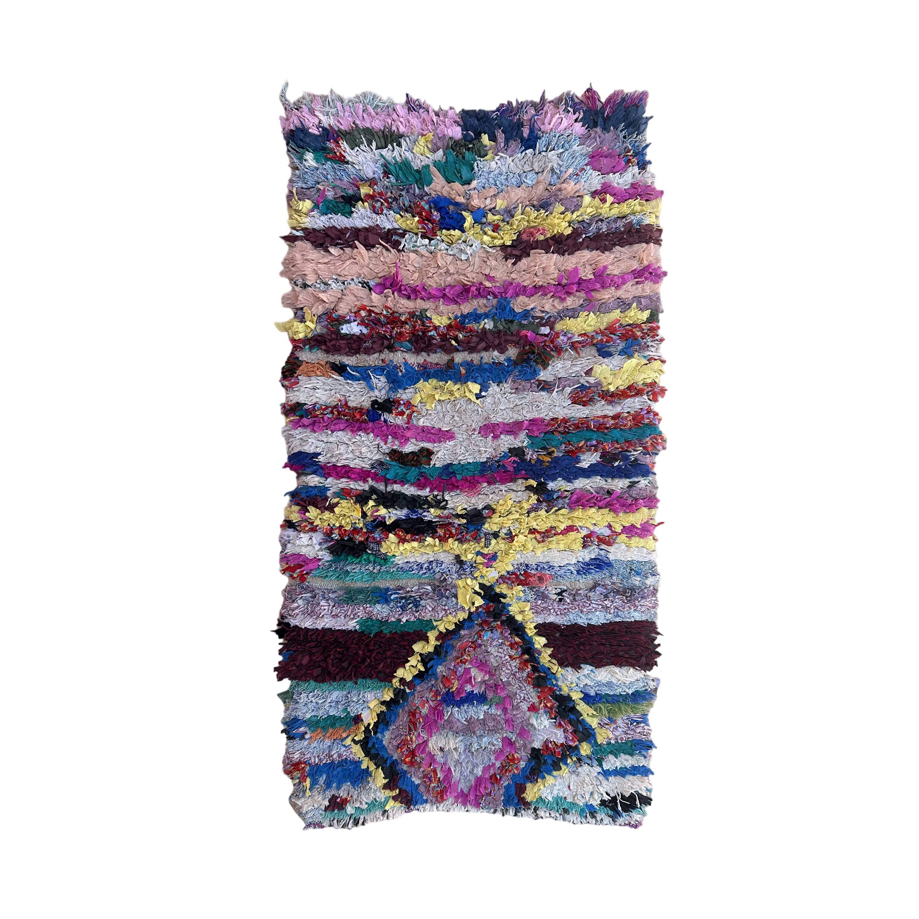 Colorful Boucherouite Moroccan rug - 72 x 154 cm