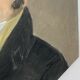 Watercolor on paper portrait man frock coat oval frame dore