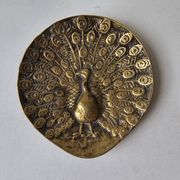 Vide poche / coupelle en laiton - motif Paon