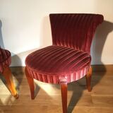 Pair of vintage velvet armchairs from the 80s