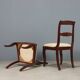 Antique Charles X chairs in mahogany and fabric, France, 19th century