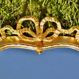 Large Louis XVI style beveled mirror in gilded painted wood - H: 78 cm - 1960