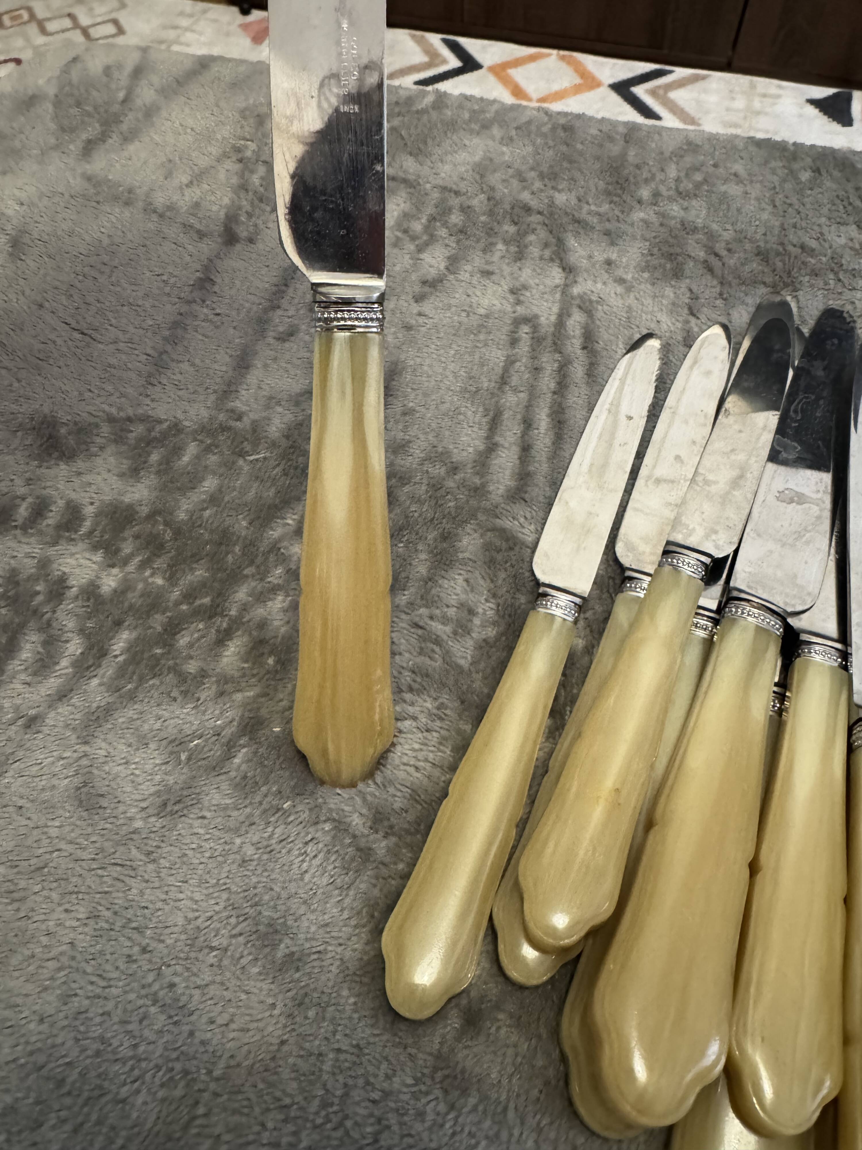 24 antique table knives – bone handle – cutler Montpellier