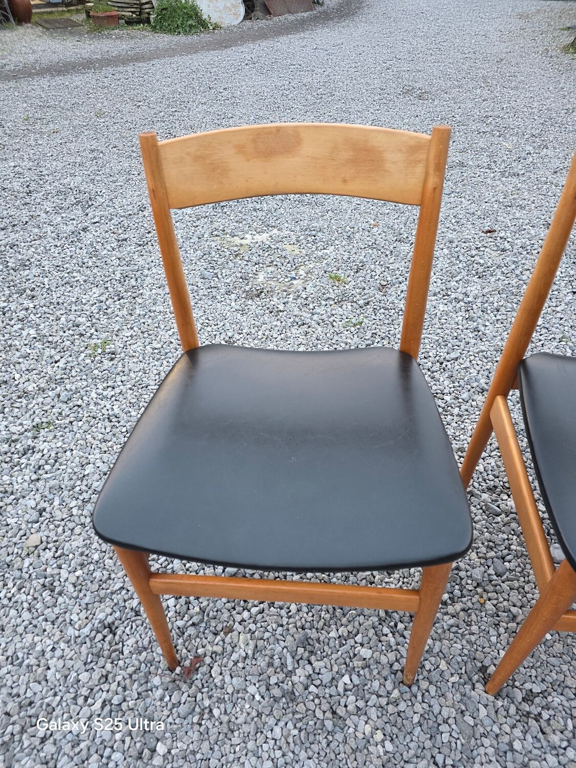 4 Scandinavian beech chairs from the 1960s.