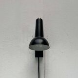 Mid-century German black minimalist wall lamp by Hustadt, 1960s.