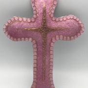 CROIX religieuse murale en émaux d’art sur argent signé P.BONNET, Limoges